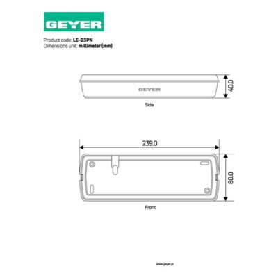 LE-D3PN Kit ανάρτησης LED φωτιστικού ασφαλείας LE-D3 GEYER