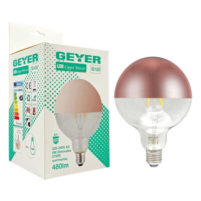 LFGBM276CD Λάμπα LED Αντεστραμμένου καθρέφτη χαλκός G125 6W E27 2700K 480lm dim GEYER
