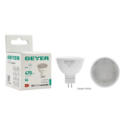 LHMW6E Λάμπα LED MR16 5W GU5.3 3000K 470lm GEYER