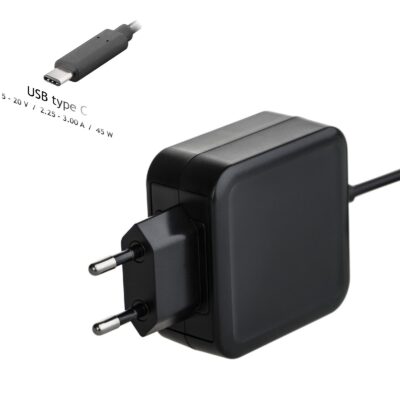 Τροφοδοτικό Notebook Akyga AK-ND-60 5-20V / 2.25-3A 45W USB-C Power Delivery 1.2m