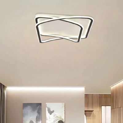 Inlight Πλαφονιέρα οροφής LED 38W 8800LM 3CCT από μαύρo μέταλλο και λευκό ακρυ΄λικό D:50x50cm (42038-Black/white)