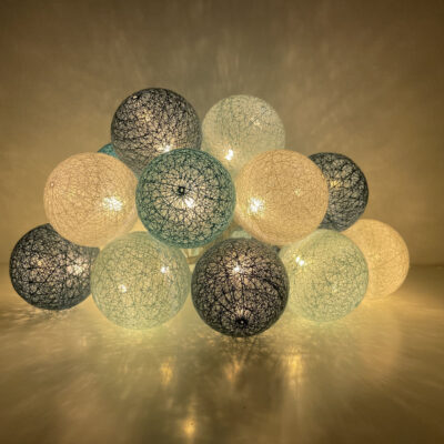 Υφασμάτινες μπάλες (cotton balls) LED Navy 20L Θερμό EVIVAK