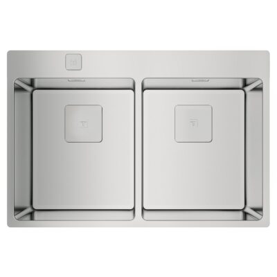 Νεροχύτης Inox TEKA 2 Γούρνες για Ένθετη & Επίπεδη Τοποθέτηση 74x50cm FORLINEA 740 RS15 2B Auto 115030011