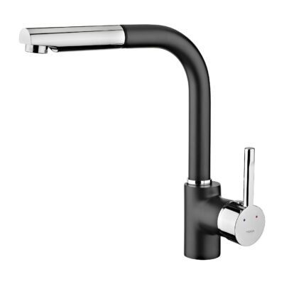 Μπαταρία Νεροχύτη Inox TEKA Περιστρεφόμενη με Pull-Out Ντους ARK 938 3/8”-1/2”Maestro Μαύρο 23938120N