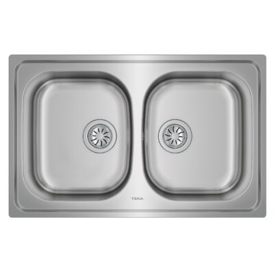 Νεροχύτης Inox TEKA 2 Γούρνες  για Ένθετη Τοποθέτηση 79x50cm UNIVERSE 80 TOTAL Σαγρέ 115040011