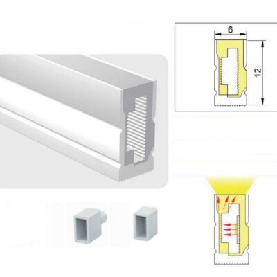 77-50536 SE-SLO-6 SILICONE SIDE LIGHT OUT 1,2*0,6CM FOR 8MM LED STRIP PRICE PER METER HOMELIGHTING