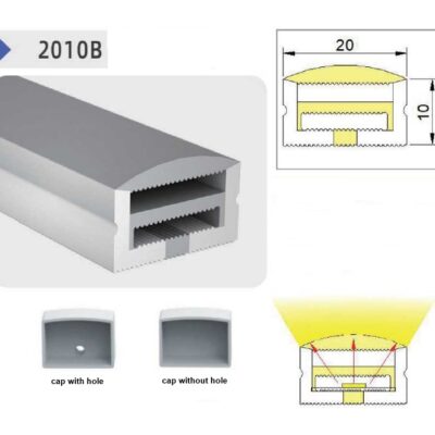 77-50539 SE-SIL-2010B THICK SILICON 2x1cm FOR LED STRIP PRICE PER METER HOMELIGHTING