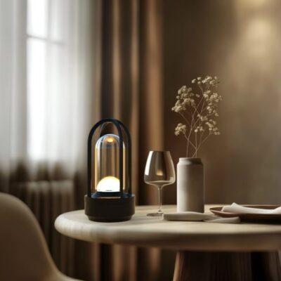 77-50588 SE LED 17 TARO TABLE BATTERY LAMP LED BLACK  RECHARCHEABLE 9x17,5cm 3.5W 2600mah 3CCT CHARGING HOMELIGHTING