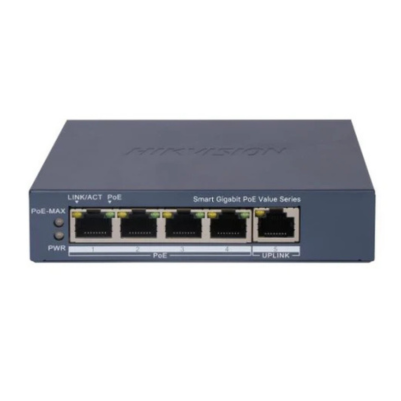 HIKVISION DS-3E1505P-EI/M Οικονομικό Layer 2 unmanaged 5 port Gigabit Switch, 4 x 1000 PoE+ 30W