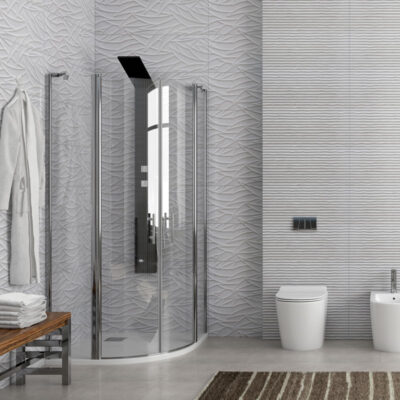 Καμπίνα ημικυκλική με διάφανο κρύσταλλο PANEX 200 Cromo KARAG