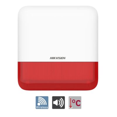 HIKVISION DS-PS1-E-WE(RED) Αυτόνομη ασύρματη / ενσύρματη πιεζοηλεκτρική σειρήνα εξωτερικού χώρου