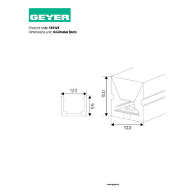 139121 Ταινία LED Neon 14.4W 24V 4000K 1400lm IP67 10x10mm GEYER