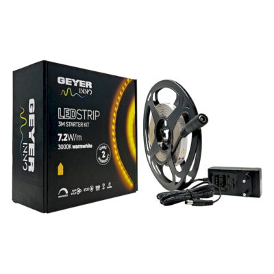 139244 LED Strip KIT 7.2W 12V 3000K IP20 3m + driver GEYER