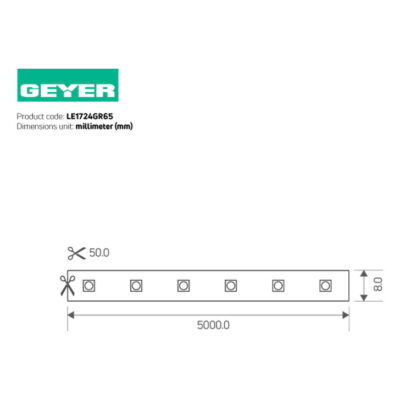 LE1724GR65 Ταινία LED Eco 17W 24V πράσινη IP65 GEYER
