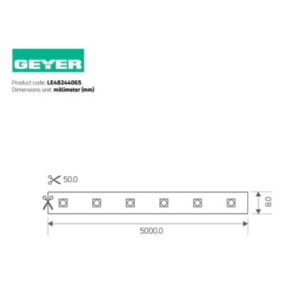 LE48244065 Ταινία LED Eco 4.8W 24V 4000K IP65 GEYER