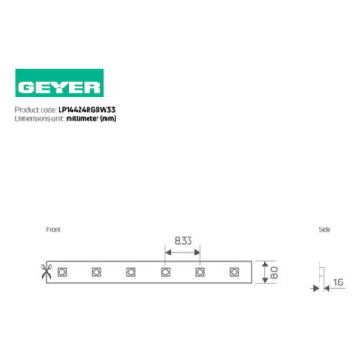 LP14424RGBW33 Ταινία LED 14.4W 24V RGBW  IP33 GEYER