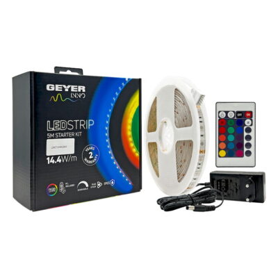 LSKIT144RGB65 LED Strip KIT 14.4W 12V RGB IP65 5m + RGB controller + driver GEYER