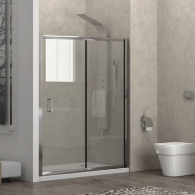 Καμπίνα από τοίχο σε τοίχο με διάφανο κρύσταλλο NEW FLORA 500 Cromo KARAG 110x180cm