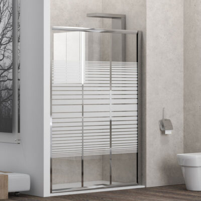 Καμπίνα από τοίχο σε τοίχο με σεριγραφάτο κρύσταλλο PENTA 300 Cromo KARAG 120x180cm