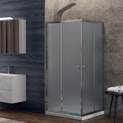 Καμπίνα τετράγωνη με fabric κρύσταλλο RIEKA 100 KARAG 70x70x180cm