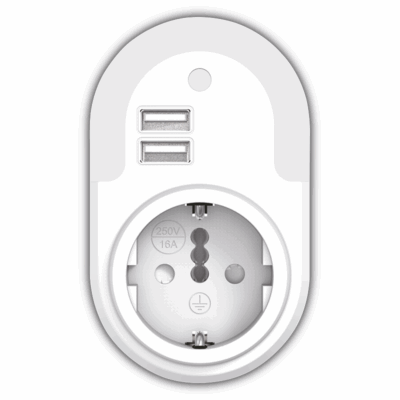 EL130101  | EL130101 | LED Night Light Sensor+2xUSB 5V 2.1A+Σούκο|0.5W|3000k|12lm|{enjoysimplicity}™