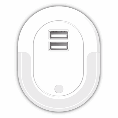 EL130801 | EL130801 | LED Night Light Sensor+2xUSB 5V 2.1A|0.5W|3000k|12lm|{enjoysimplicity}™
