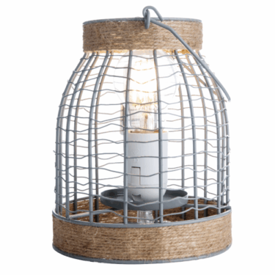 EL327122 | EL327122 | CAGE TABLE LIGHT GREY|E27|Φ150xh292mm|1.8mt Καλώδιο + ΙΙ Διακοπτάκη|{enjoysimplicity}™