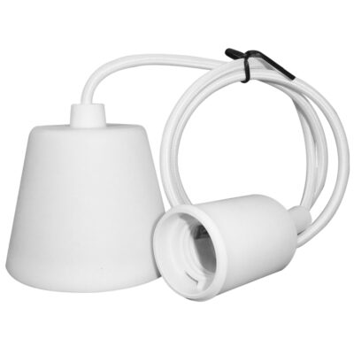 EL329301 | EL329301 | ΣΕΤ ΣΙΛΙΚΟΝΗΣ U+U ΡΟΖΕΤΑ ΜΕ ΚΑΛΩΔΙΟ 1mt 2x0.75mm² & NTOYI E27 ΛΕΥΚΟ