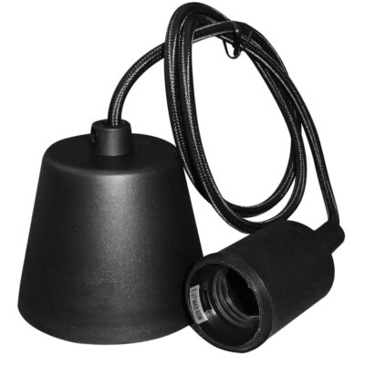 EL329302 | EL329302 | ΣΕΤ ΣΙΛΙΚΟΝΗΣ U+U ΡΟΖΕΤΑ ΜΕ ΚΑΛΩΔΙΟ 1mt 2x0.75mm² & NTOYI E27 MAYΡΟ