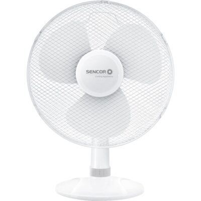 Επιτραπέζιος Ανεμιστήρας Sencor SFE 4037WH-EUE3 50W Διαμέτρου 40cm με 3 Ταχύτητες και Δυνατότητα Αυτόματης Περιστροφής εως 90° Λευκός