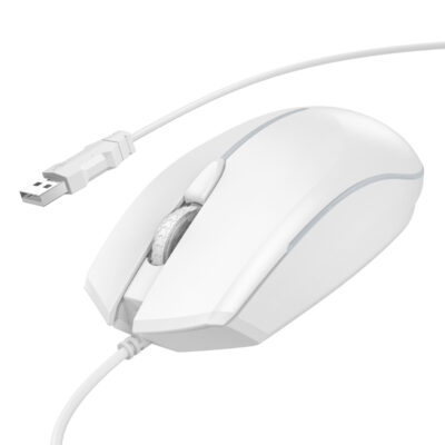 Ενσύρματο Ποντίκι Gaming Hoco GM37 Wonderful με 4  Πλήκτρα, Φωτισμό, 2400 DPI Λευκό