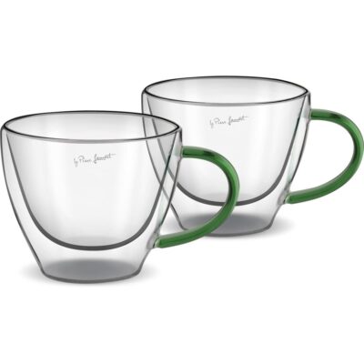 Σετ Φλιτζάνια Καπουτσίνο VASO Lamart LT9115 Γυάλινα με Διπλό Τοίχωμα 190ml Πράσινο 2 Τεμ