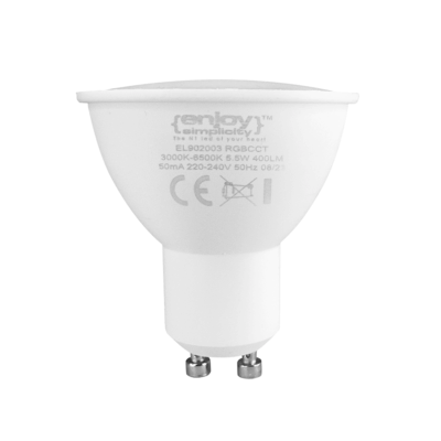 EL902003 | EL902003 | SMART Wi-Fi+BLE RGBW+CCT MR16 GU10 LED 5.5W(>50W)|3000-6500k|350lm|{enjoysimplicity}™