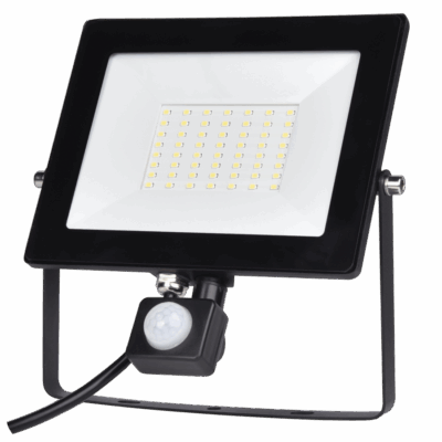 EL198856 | EL198856 | LED PIR 50W|6500k|4500lm FLOODLIGHT CAST ALUM.220-240V~IP65/IP54 GLASScover|BLACK|{enjoysimplicity}™