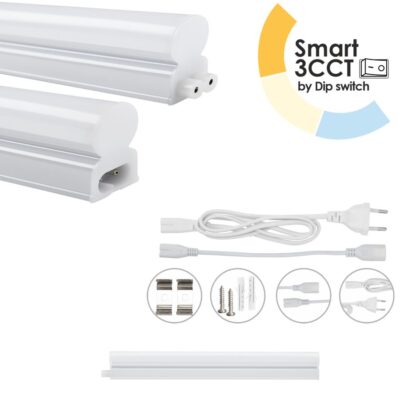 EL199411 | EL199411 | LED T5 Batten 4W|400lm|3CCT3000-4000-6500k by Dip switch|300x22.5xh36mm|{enjoysimplicity}™+cable 1mt+cable 15cm