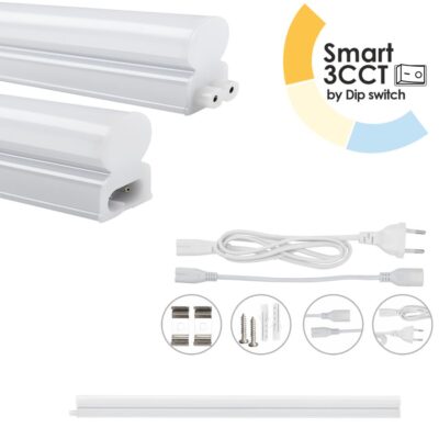 EL199412 | EL199412 | LED T5 Batten 8W|800lm|3CCT3000-4000-6500k by Dip switch|587x22.5xh36mm|{enjoysimplicity}™+cable 1mt+cable 15cm