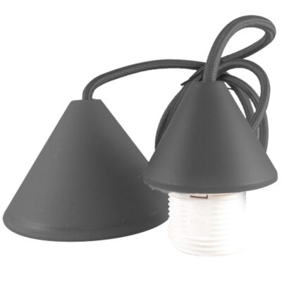EL329202 | EL329202 | ΣΕΤ PVC V+V ΡΟΖΕΤΑ ΜΕ ΚΑΛΩΔΙΟ 1mt 2x0.75mm² & NTOYI E27 MAYΡΟ