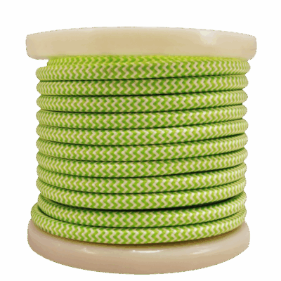 EL330030 | EL330030 | Textile Cable 2x0.75mm²- ρολλό 10mt –  Πράσινο - Λευκό