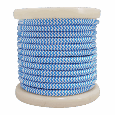 EL330032 | EL330032 | Textile Cable 2x0.75mm²- ρολό 10mt – Γαλάζιο & Λευκό διακριτικό