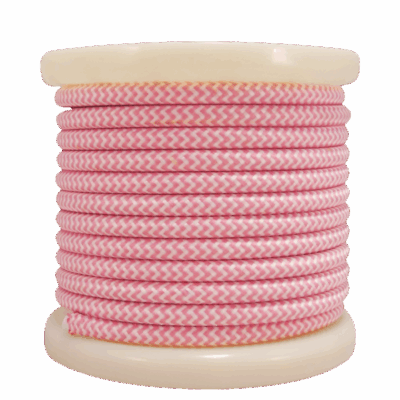EL330033 | EL330033 | Textile Cable 2x0.75mm²- ρολό 10mt – Λευκό & Ροζ