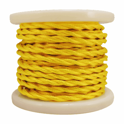 EL338002 | EL338002 | Textile Cable Τwist 2x0.75mm²- ρολλό 10mt – ΚΙΤΡΙΝΟ