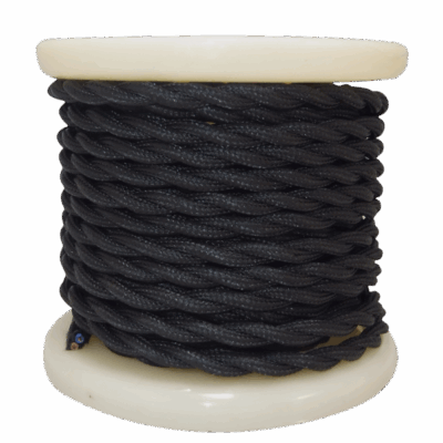 EL338006 | EL338006 | Textile Cable Τwist 2x0.75mm²- ρολλό 10mt – ΜΑΥΡΟ
