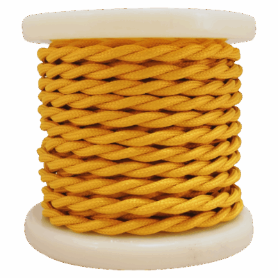 EL338013 | EL338013 | Textile Cable Τwist 2x0.75mm²- ρολλό 10mt – KIΤΡΙΝΟ ΣΚΟΥΡΟ