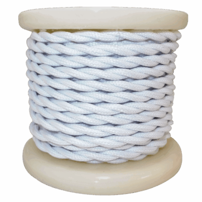 EL338016 | EL338016 | Textile Cable Τwist 2x0.75mm²- ρολλό 10mt – ΛΕΥΚΟ