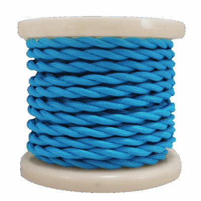 EL338023 | EL338023  | Textile Cable Τwist 2x0.75mm²- ρολλό 10mt – Γαλάζιο Στριφτό