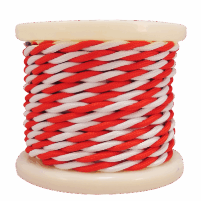 EL338028 | EL338028 | Textile Cable Τwist 2x0.75mm²- ρολλό 10mt  –  Κόκκινο & λευκό