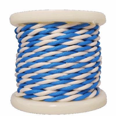 EL338029 | EL338029 | Textile Cable Τwist 2x0.75mm²- ρολλό 10mt –  Γαλάζιο & λευκό έντονο