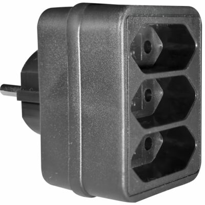 ELP31302 | ELP31302 | ΑΝΤΑΠΤOΡΑΣ SCHUKO → 3Θ ΙΙ x16A max:1700W IP20 ΜΑΥΡΟ