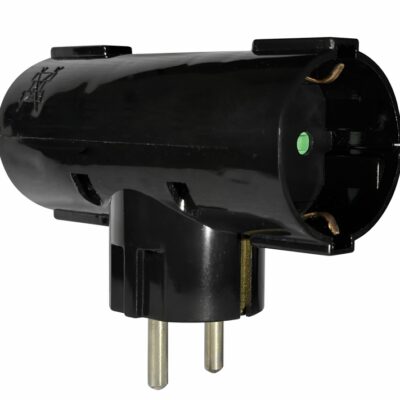 ELP36202 | ELP36202 | ΑΝΤΑΠΤOΡΑΣ ΤΥΠΟΥ Ͱ SCHUKO → 2Θ SCHUKO max:3680W IP20 ΜΑΥΡΟ
