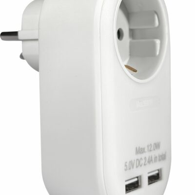 ELP37101 | ELP37101 | ΑΝΤΑΠΤOΡΑΣ ΜΕ USB SCHUKO → 1Θ SCHUKO max:3680W IP20 ΛΕΥΚΟ